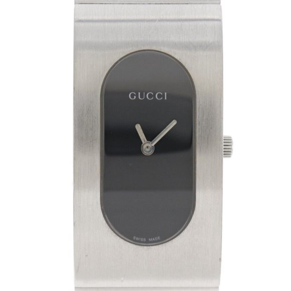 GUCCI 2400L Watches Stainless Steel Quartz Analog display Women blackDial